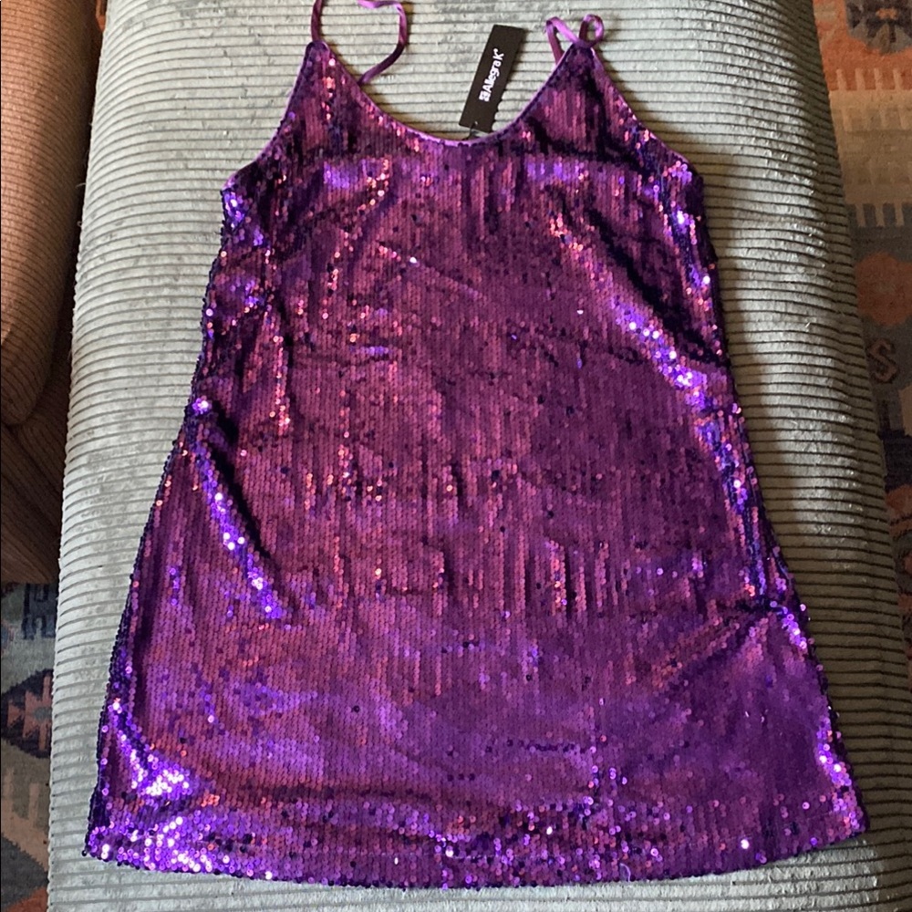 NWT AllegraK Purple Sequin Dress Taylor Swift Speak Now Size Large